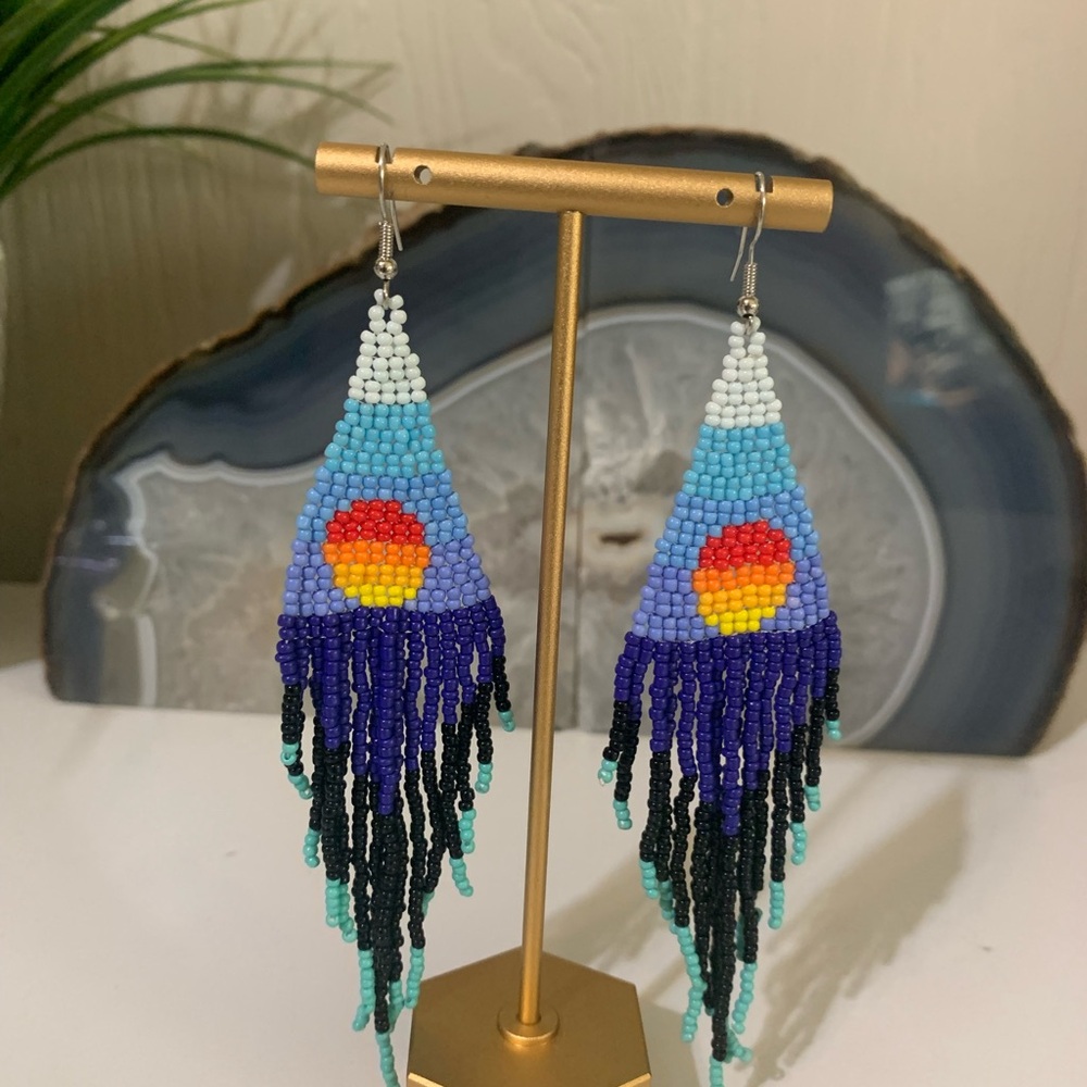 Hand made Native American/ boho style Beaded Earrings